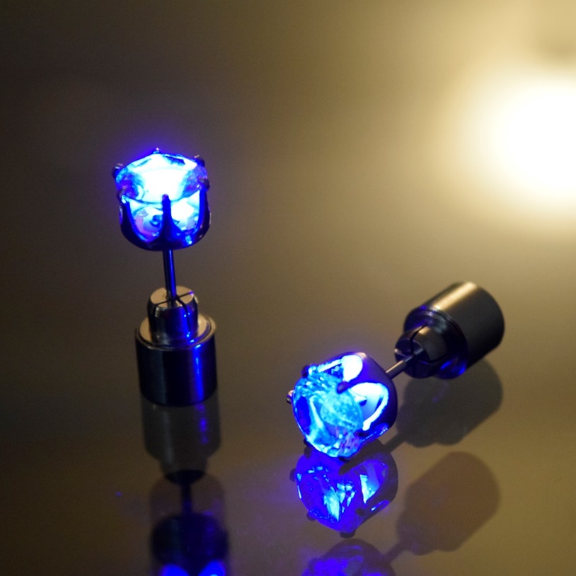 blue light up earrings