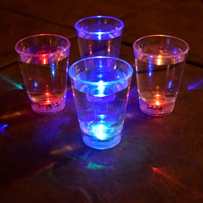  LED  Light  up Multicolor Shot glasses set 4pc Eternity LED 