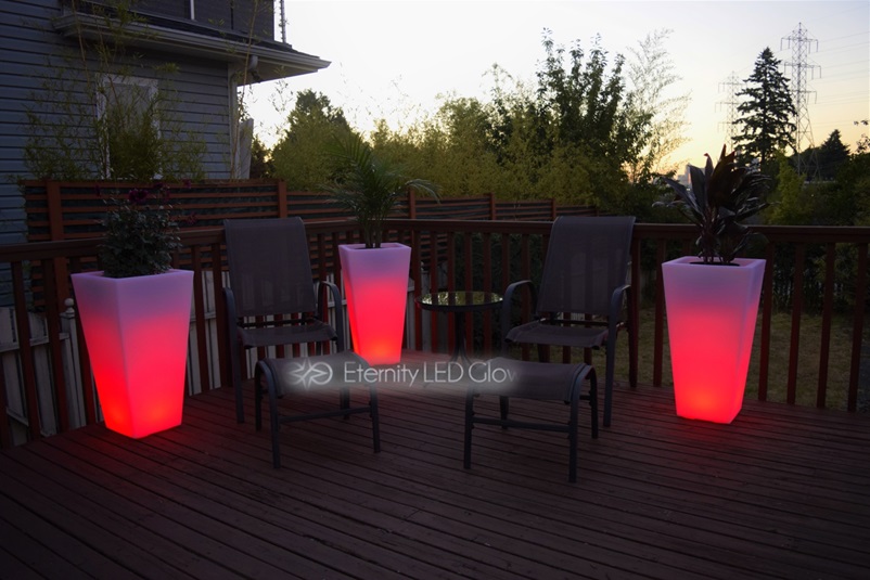 glow red flower pot