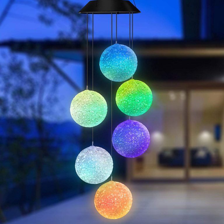 Solar Powered Light up Wind Chime balls - LED light up crystal
